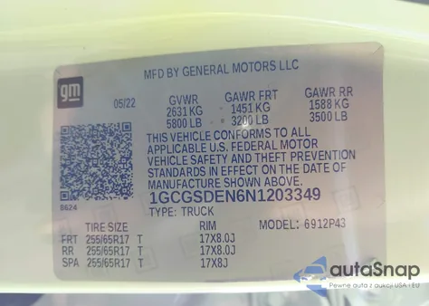 2022 Chevrolet Colorado 2Wd Short Box Z71 из США, поврежденный, VIN 1GCGSDEN6N1203349